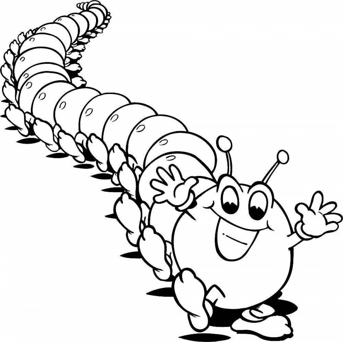 Bright centipede coloring book for children