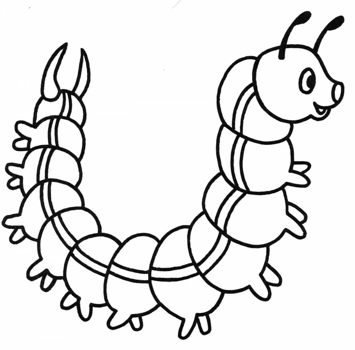 Coloring pages for kids playful centipede