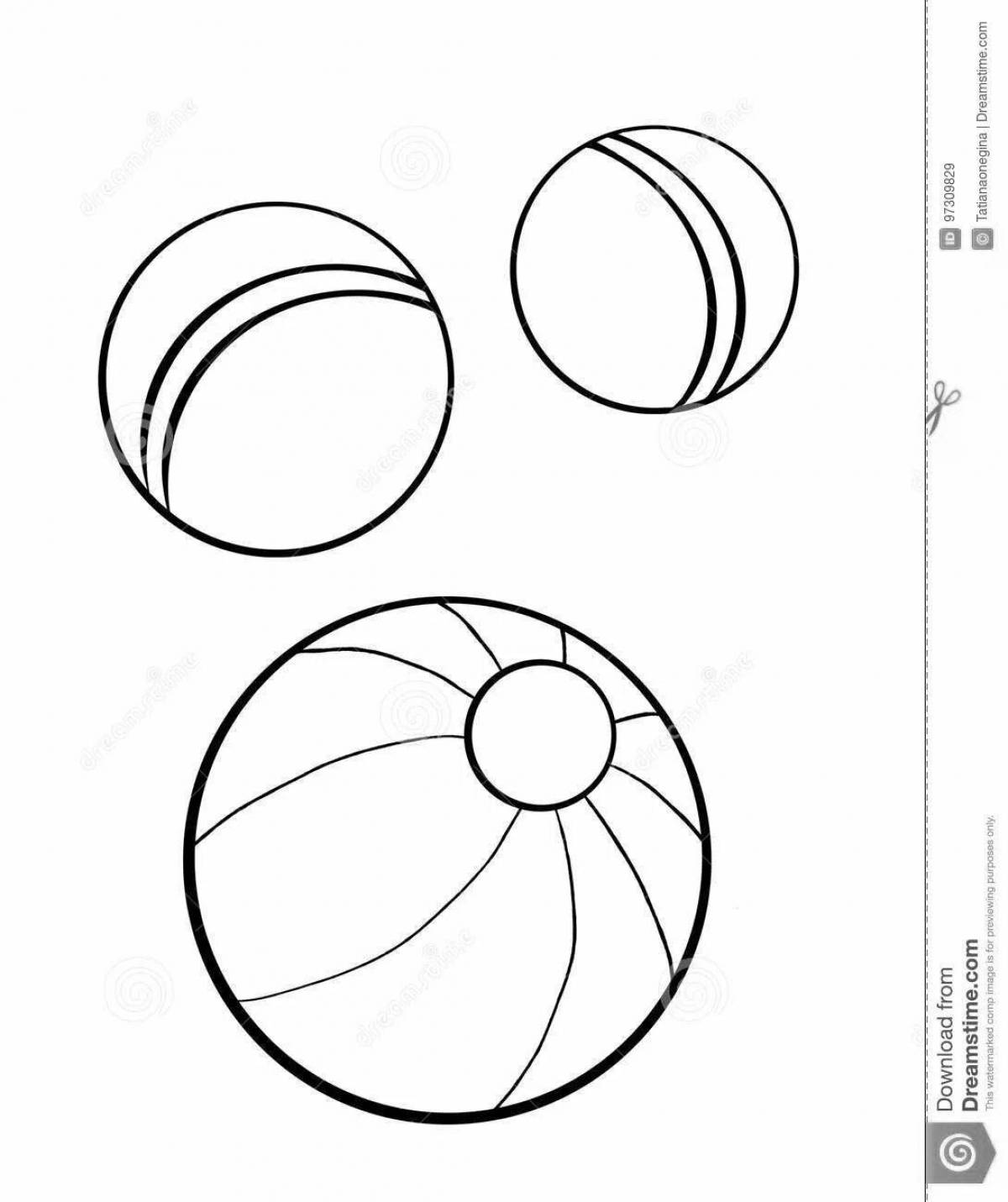 Coloring book funny ball for kids