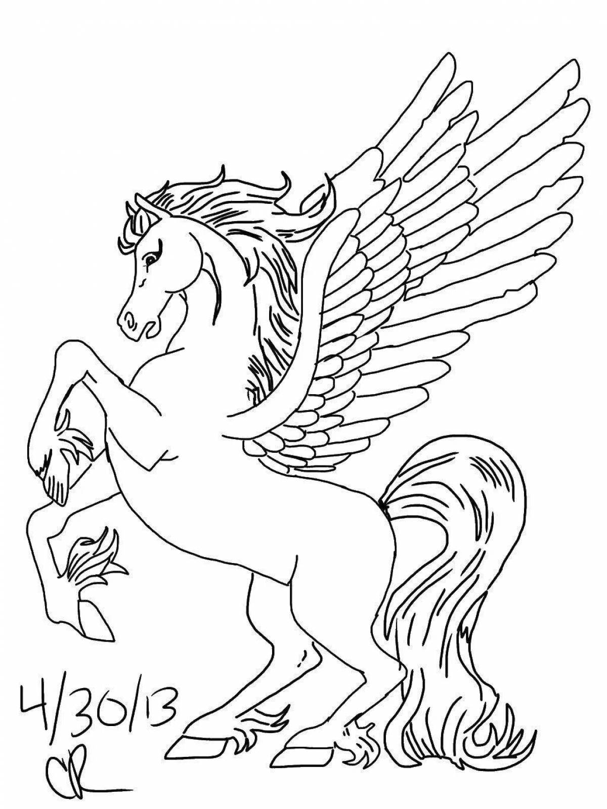 Grand coloring page unicorn with wings