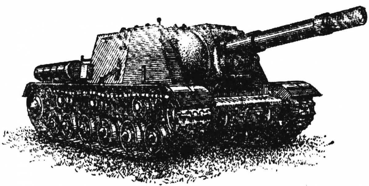 Веселая раскраска танк ису 152