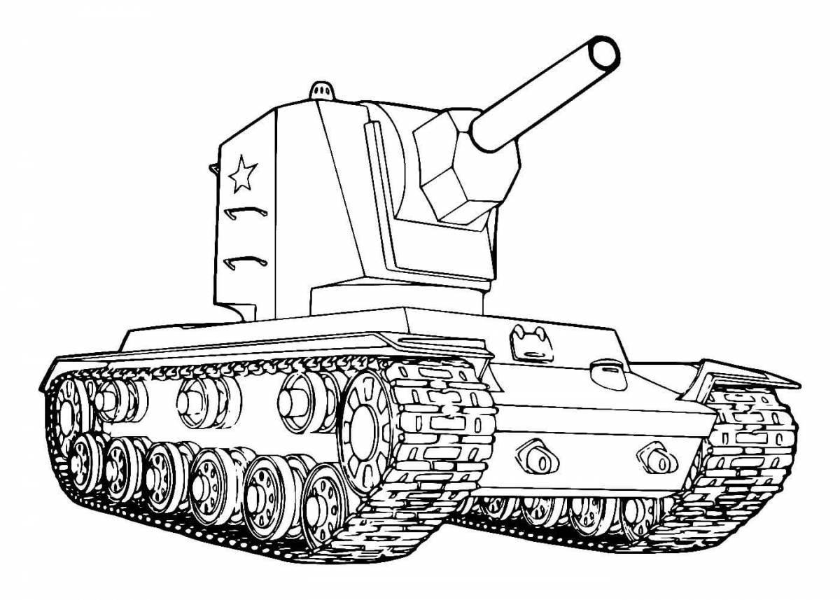 Изящная раскраска танк ису 152