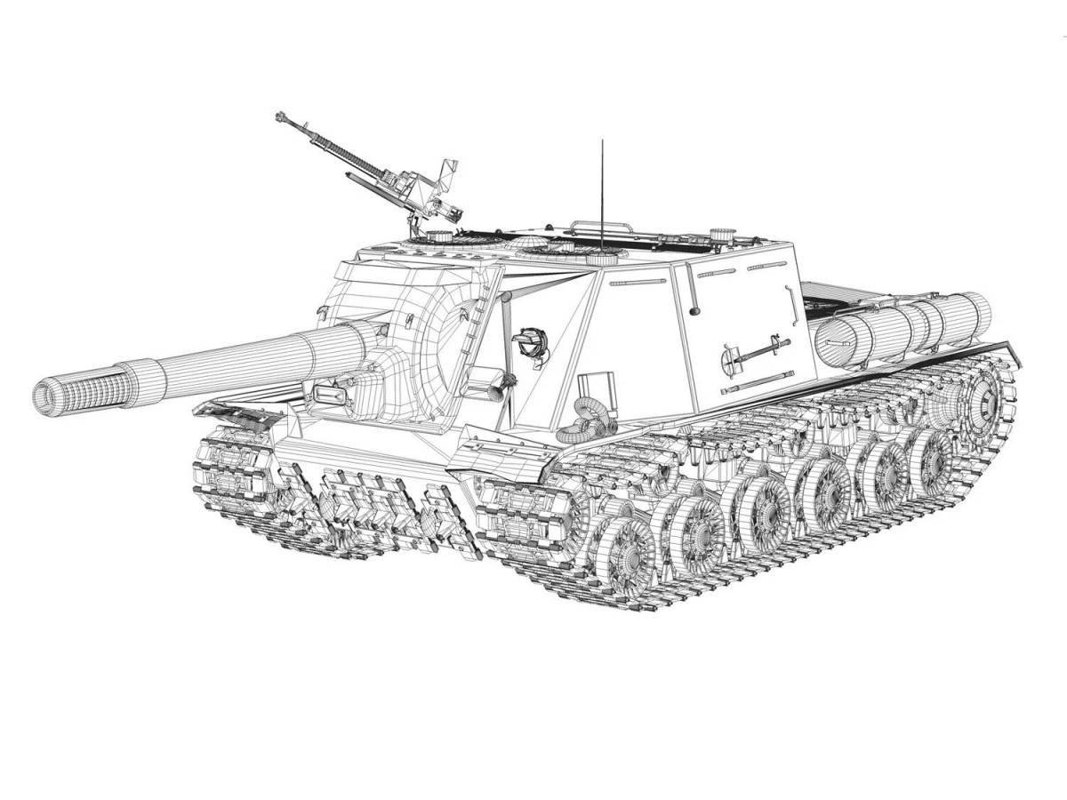 Элегантная раскраска танк ису 152