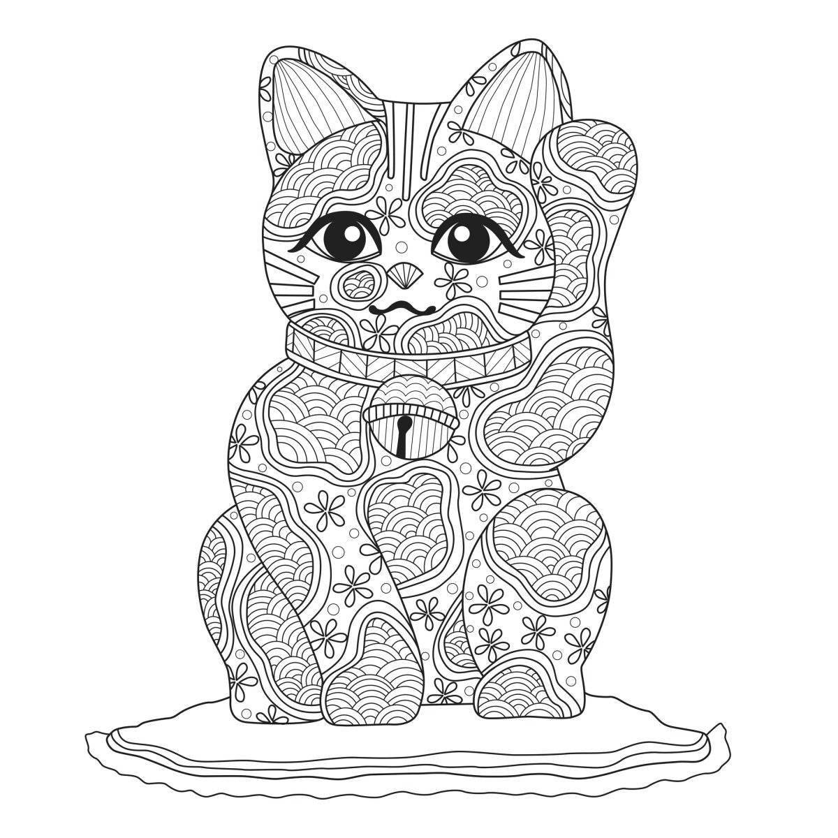 Radiant coloring cute cats