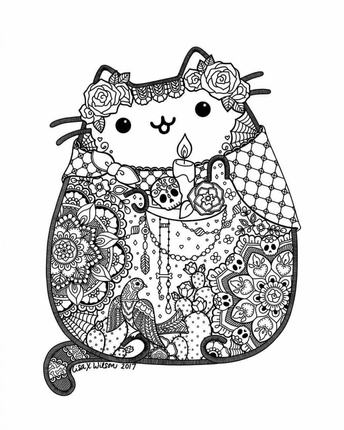 Nimble coloring pages cute cats