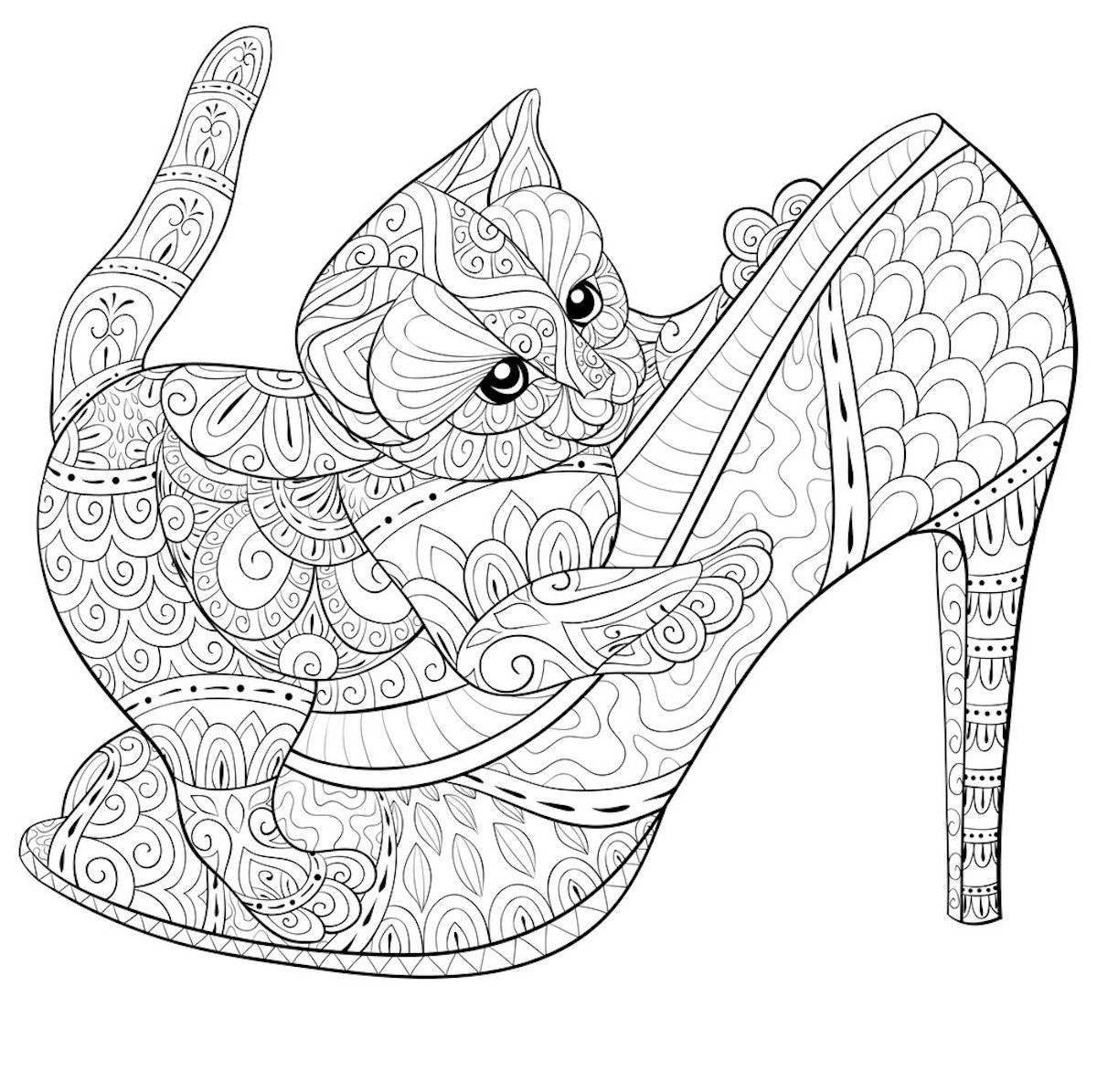 Elegant coloring cute cats