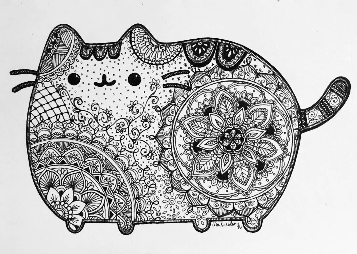 Cunning coloring cute cats