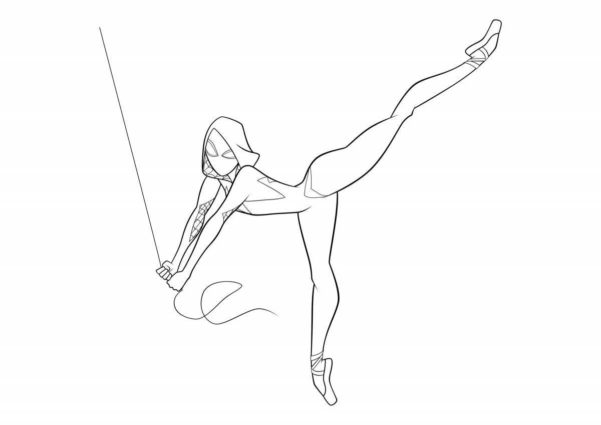 Spider-man glowing coloring page