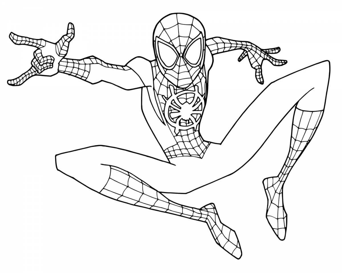 Анимированная страница раскраски «человек-паук»