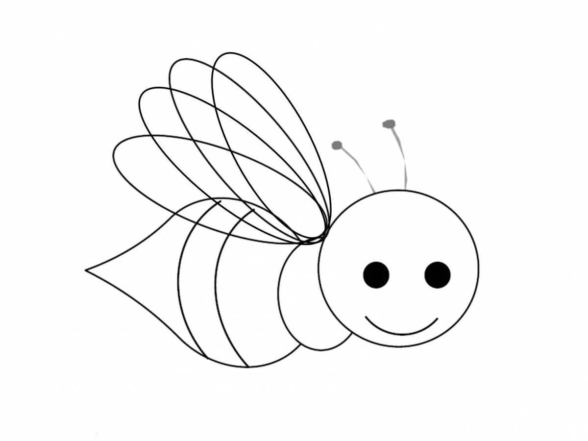 Colorful minecraft bee coloring page