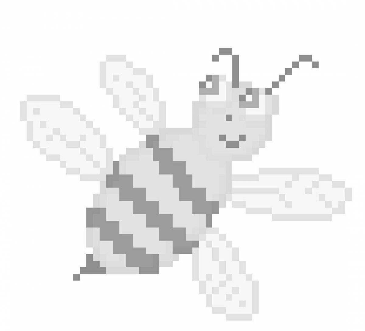 Minecraft bee fun coloring page