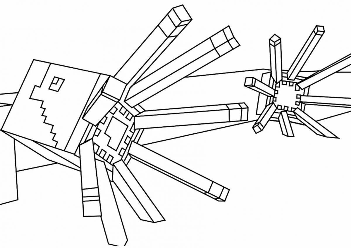Playful minecraft bee coloring page