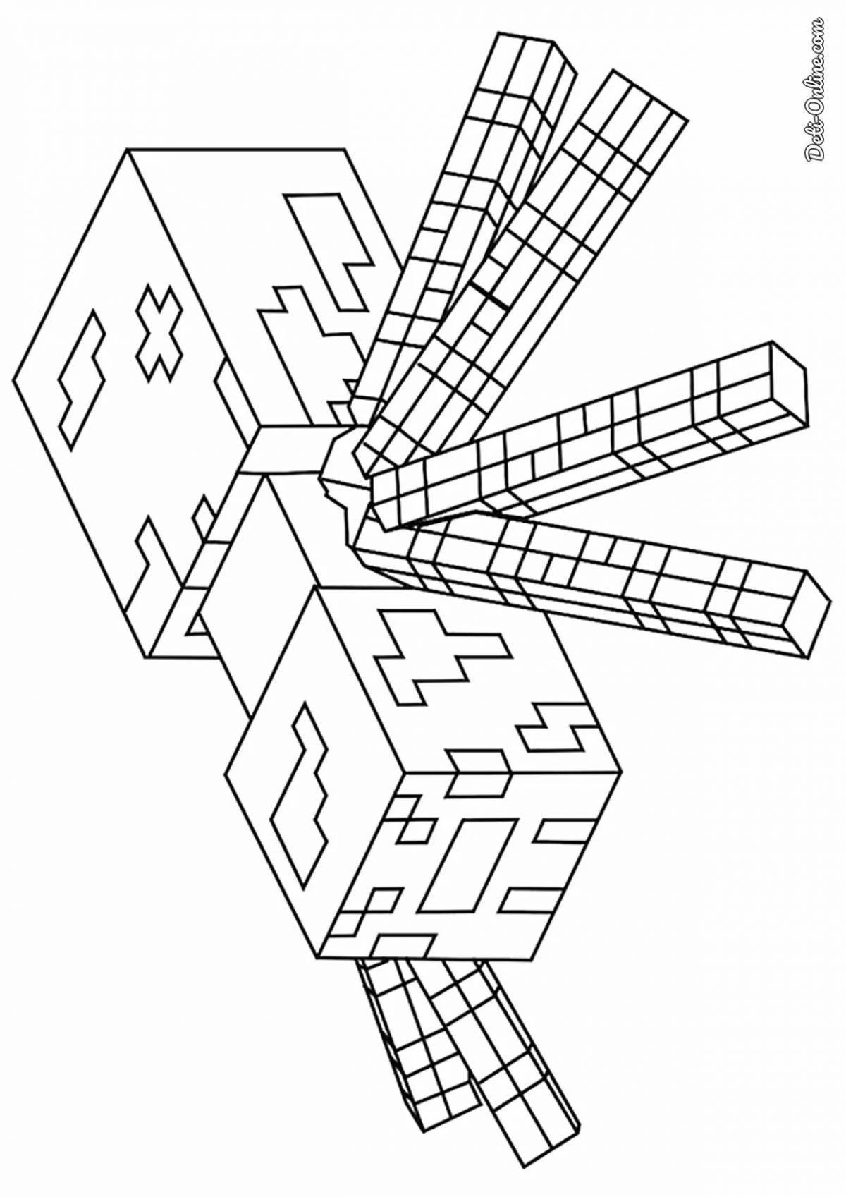 Exciting minecraft bee coloring page