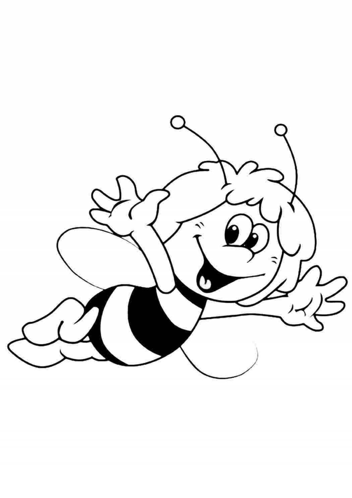 Adorable minecraft bee coloring page