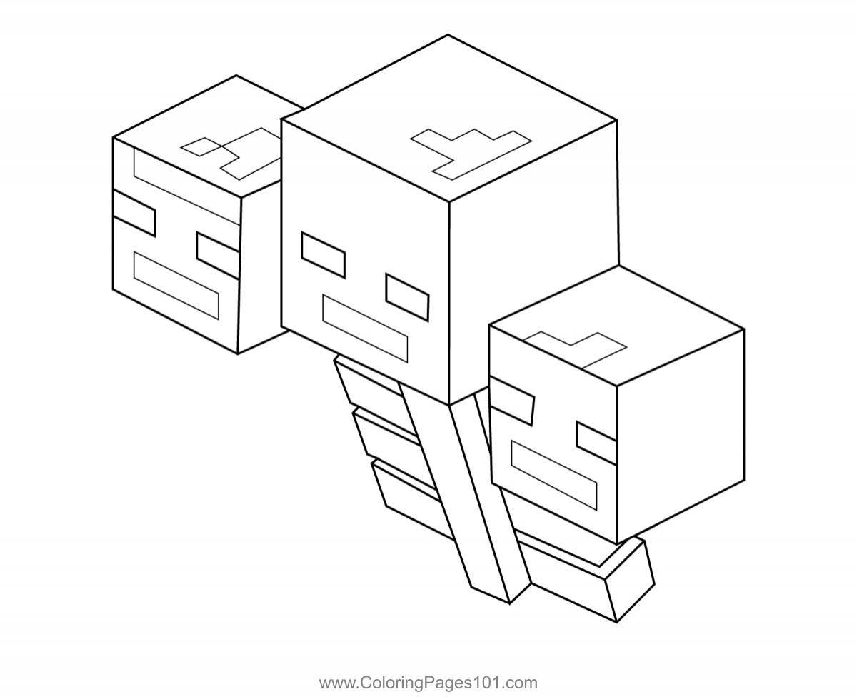 Cute minecraft bee coloring page