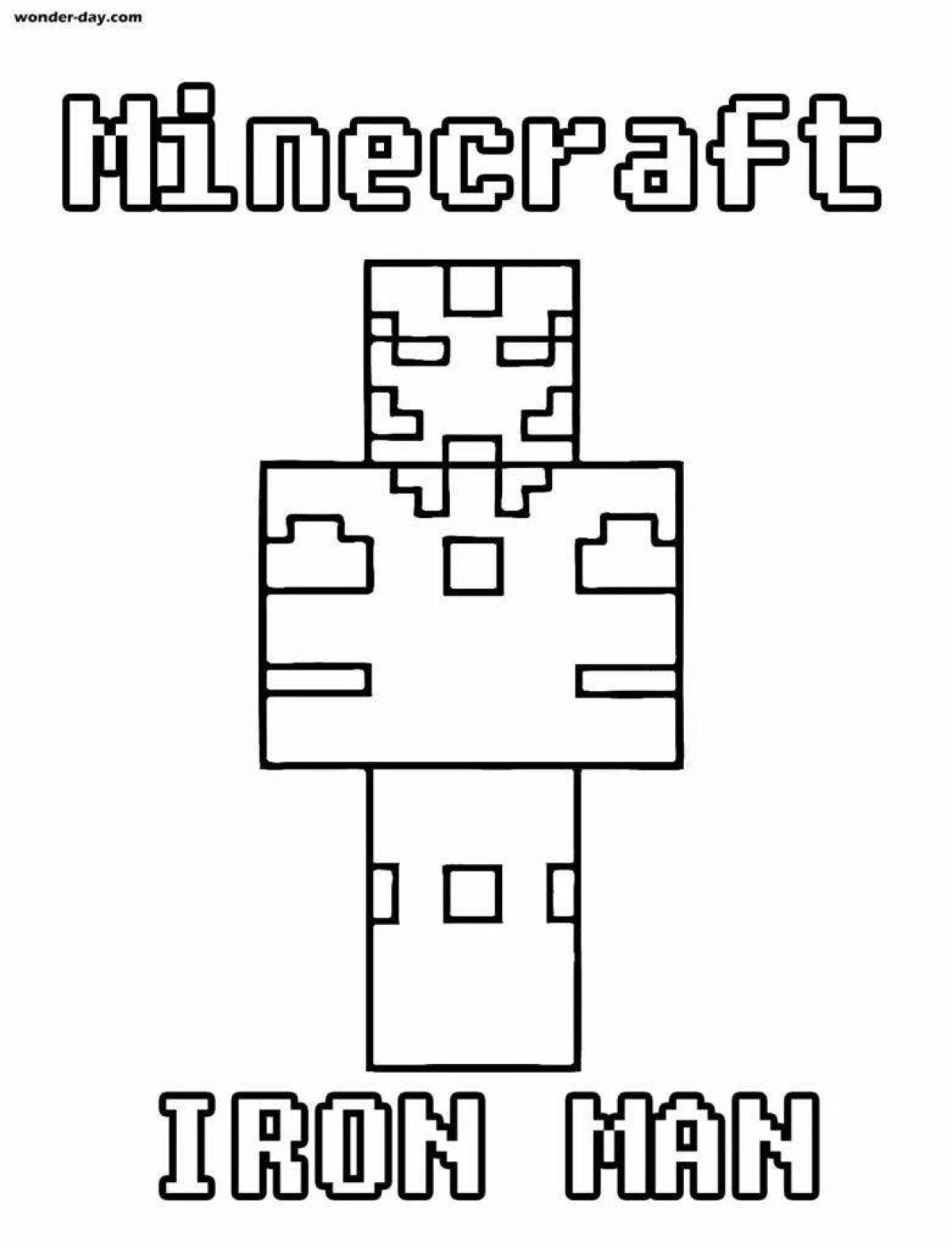 Увлекательная раскраска minecraft bee