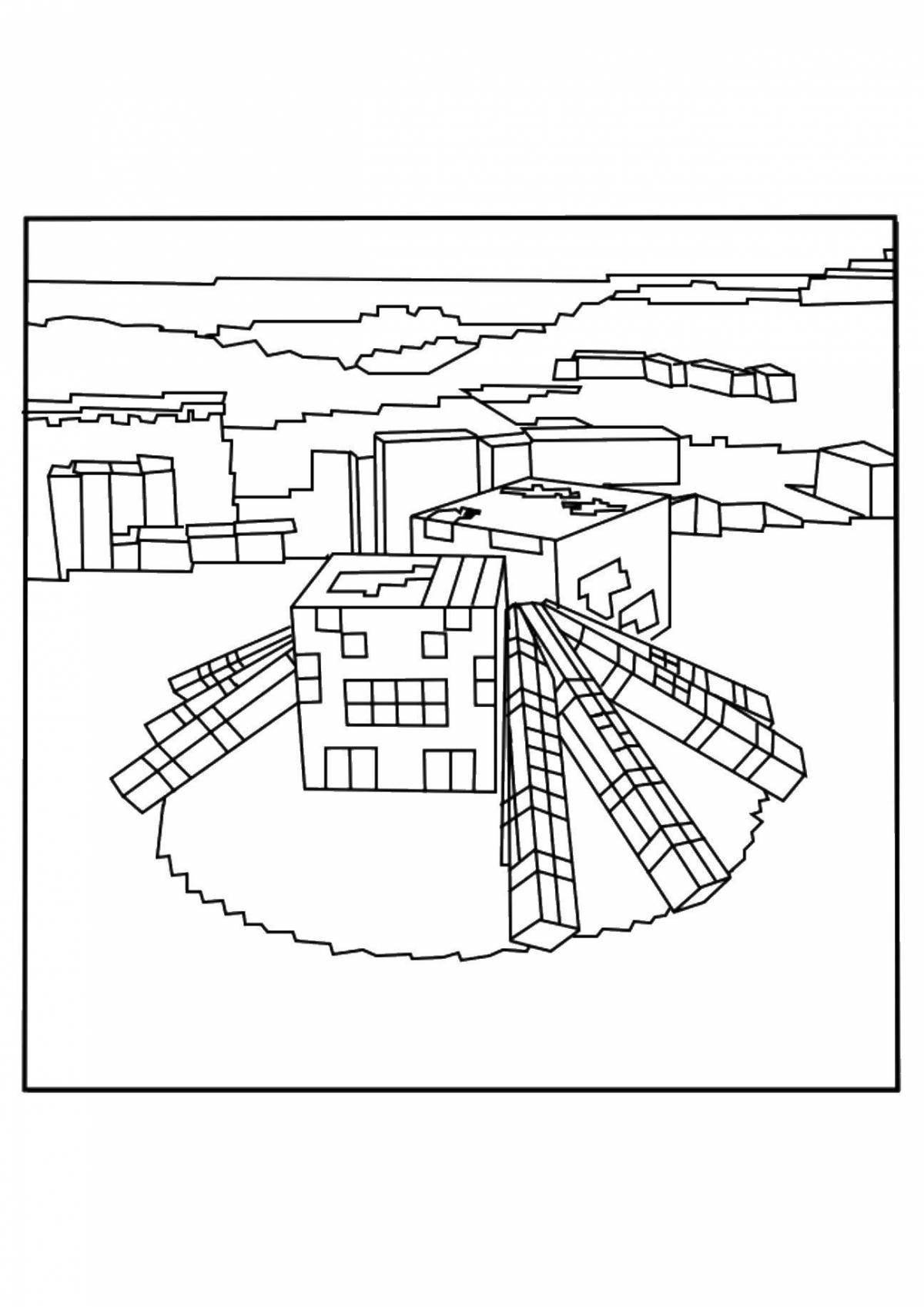 Innovative minecraft bee coloring page