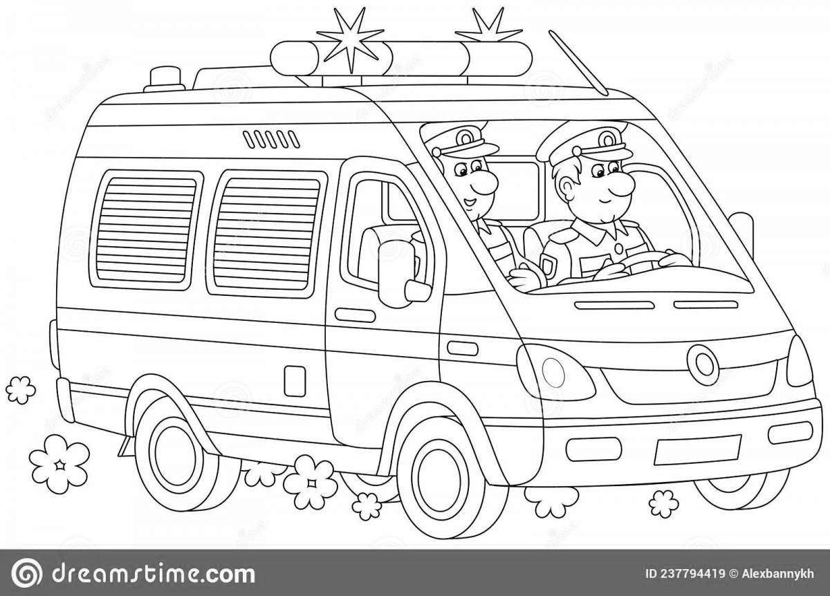 Detail drawing of an ambulance