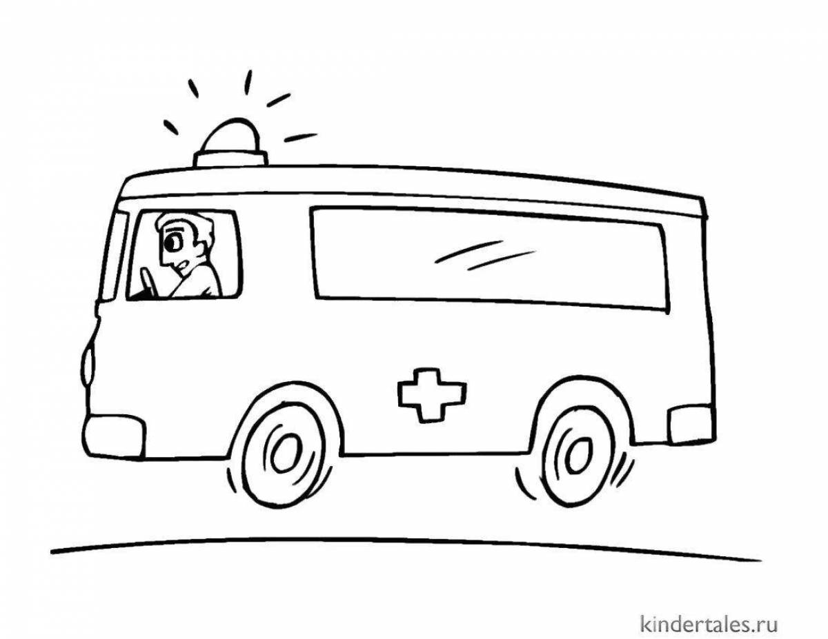Animated drawing of an ambulance