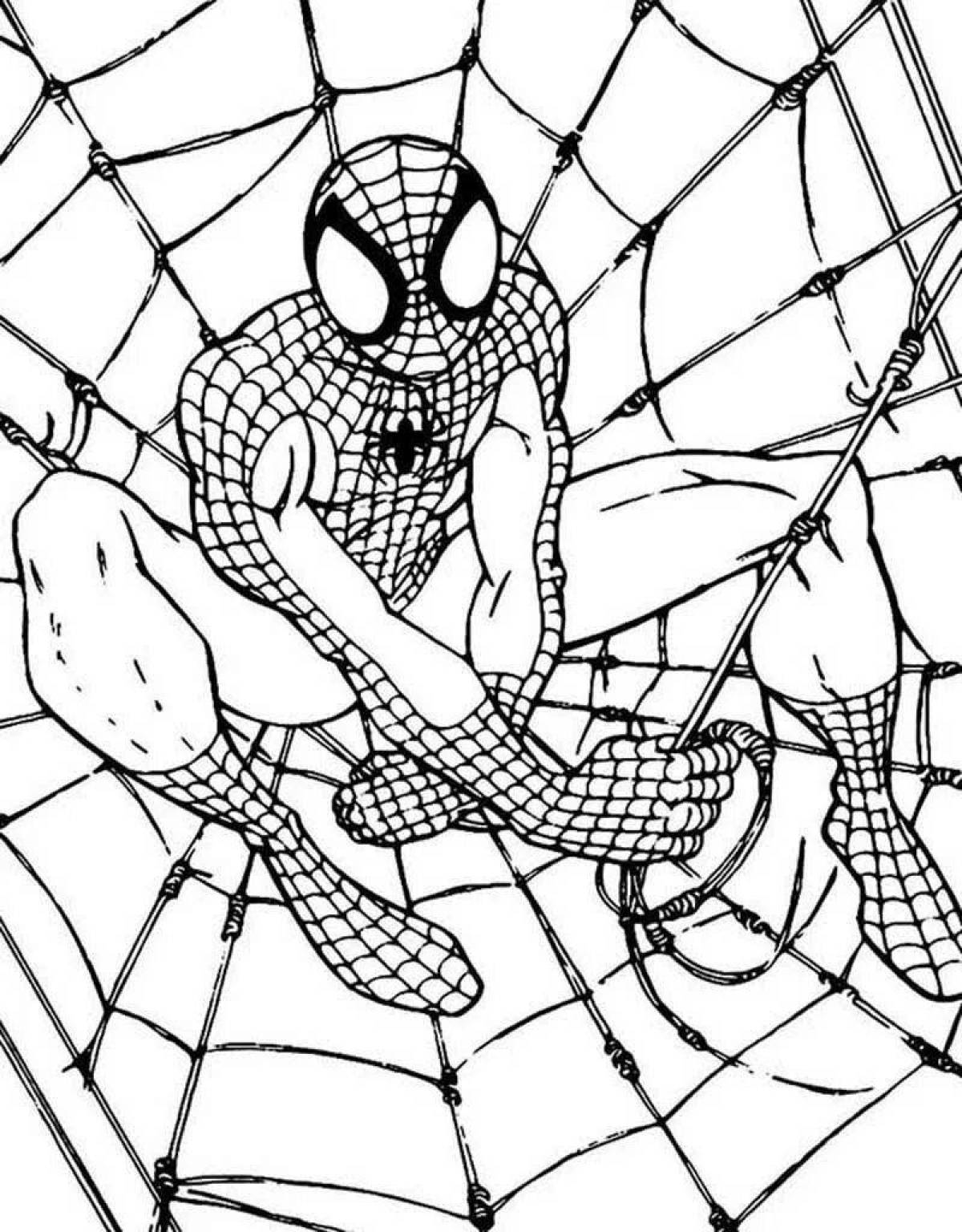 Интригующая страница раскраски человека-паука