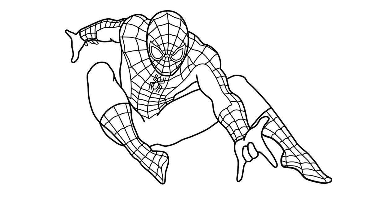 Анимированная страница раскраски человека-паука