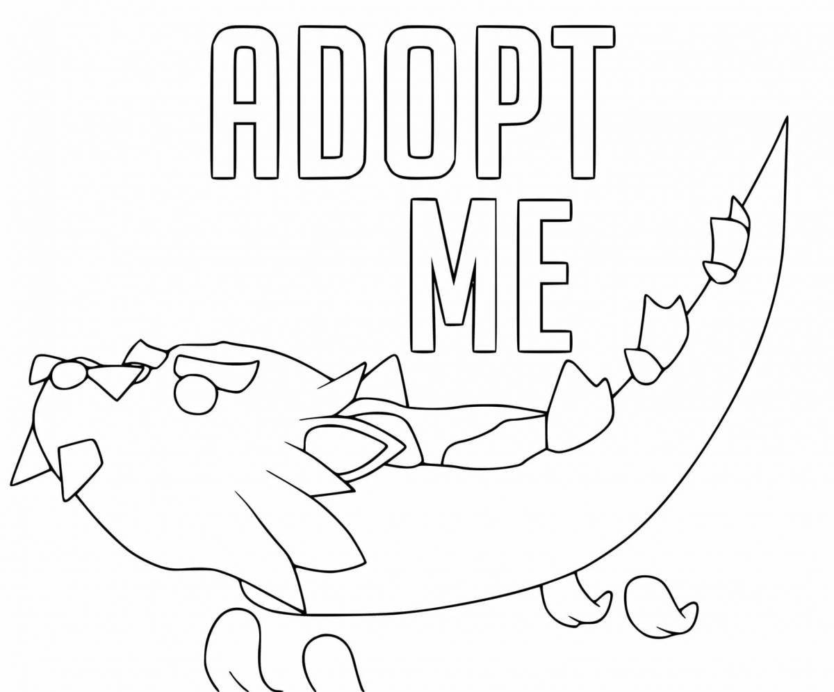 Радостная страница раскраски панды adopt me