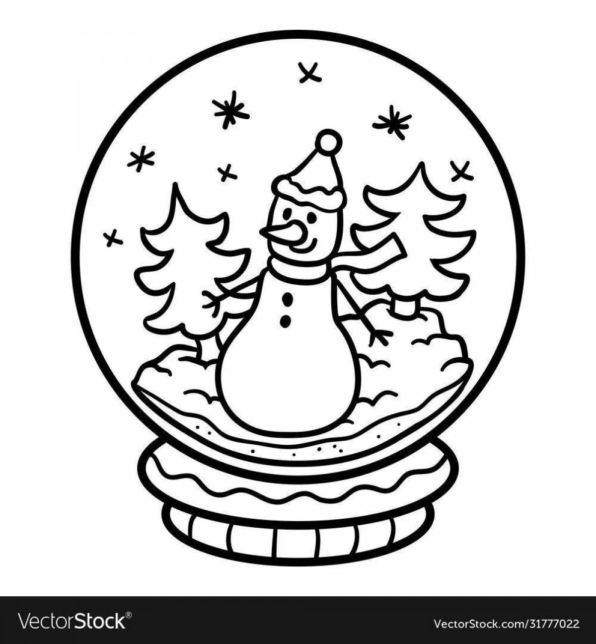 Gorgeous glass Christmas ball coloring page
