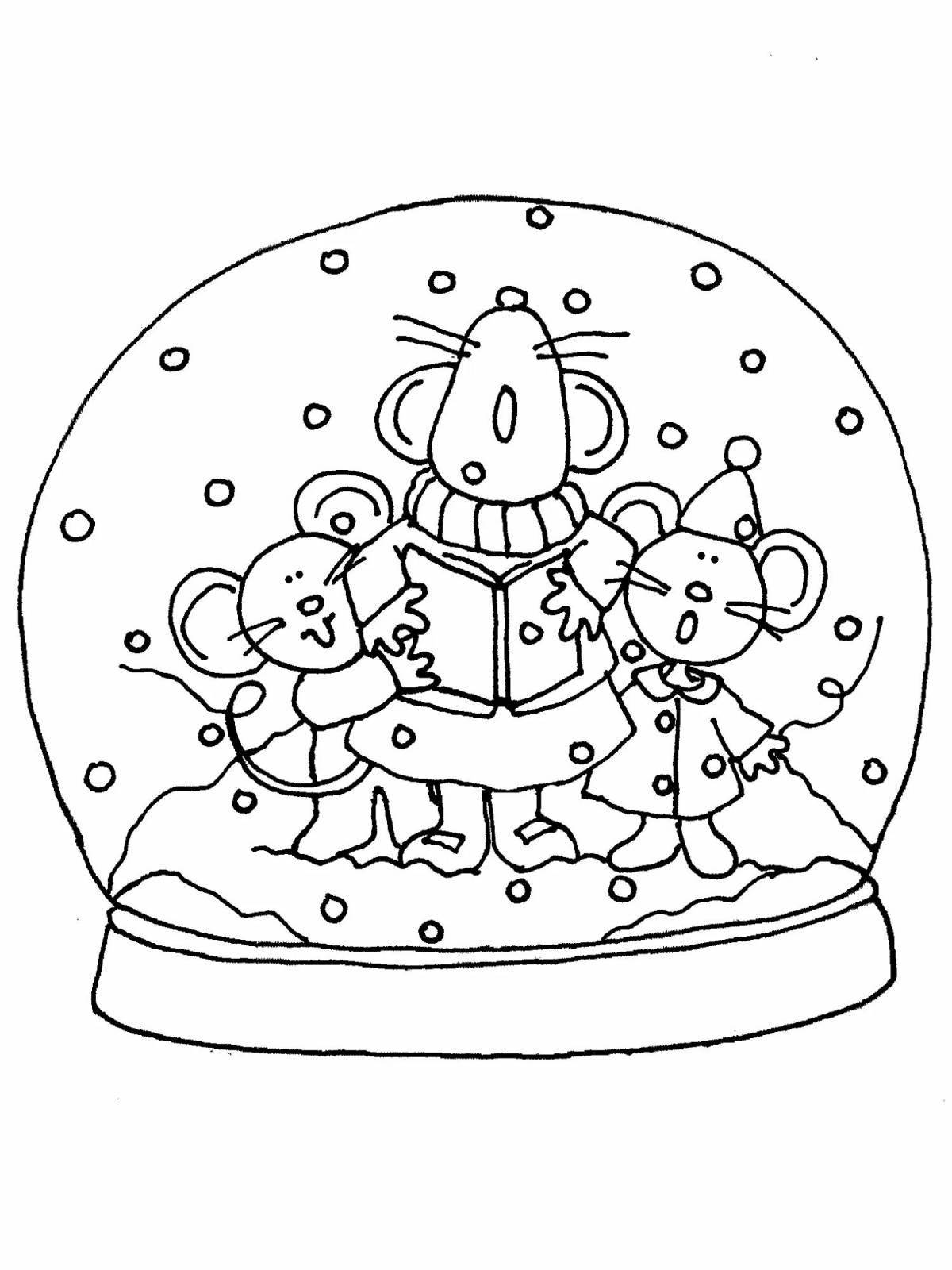 Adorable glass Christmas ball coloring page