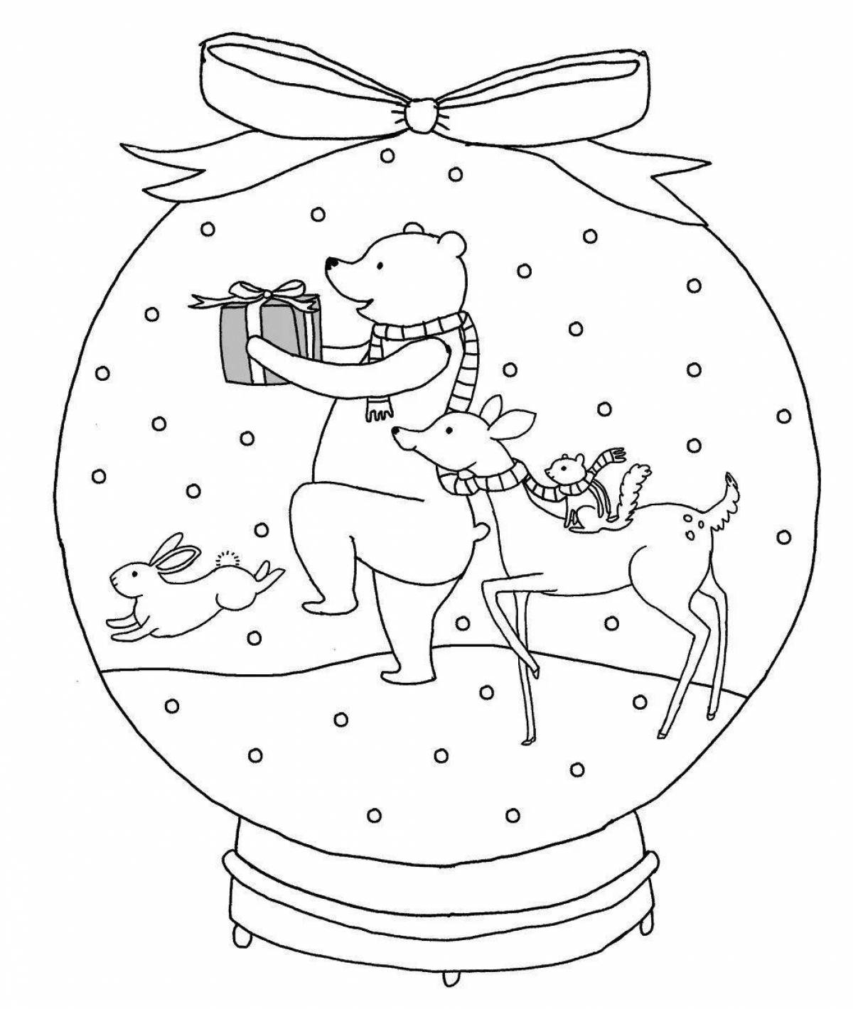 Coloring book luxury Christmas ball made of glass