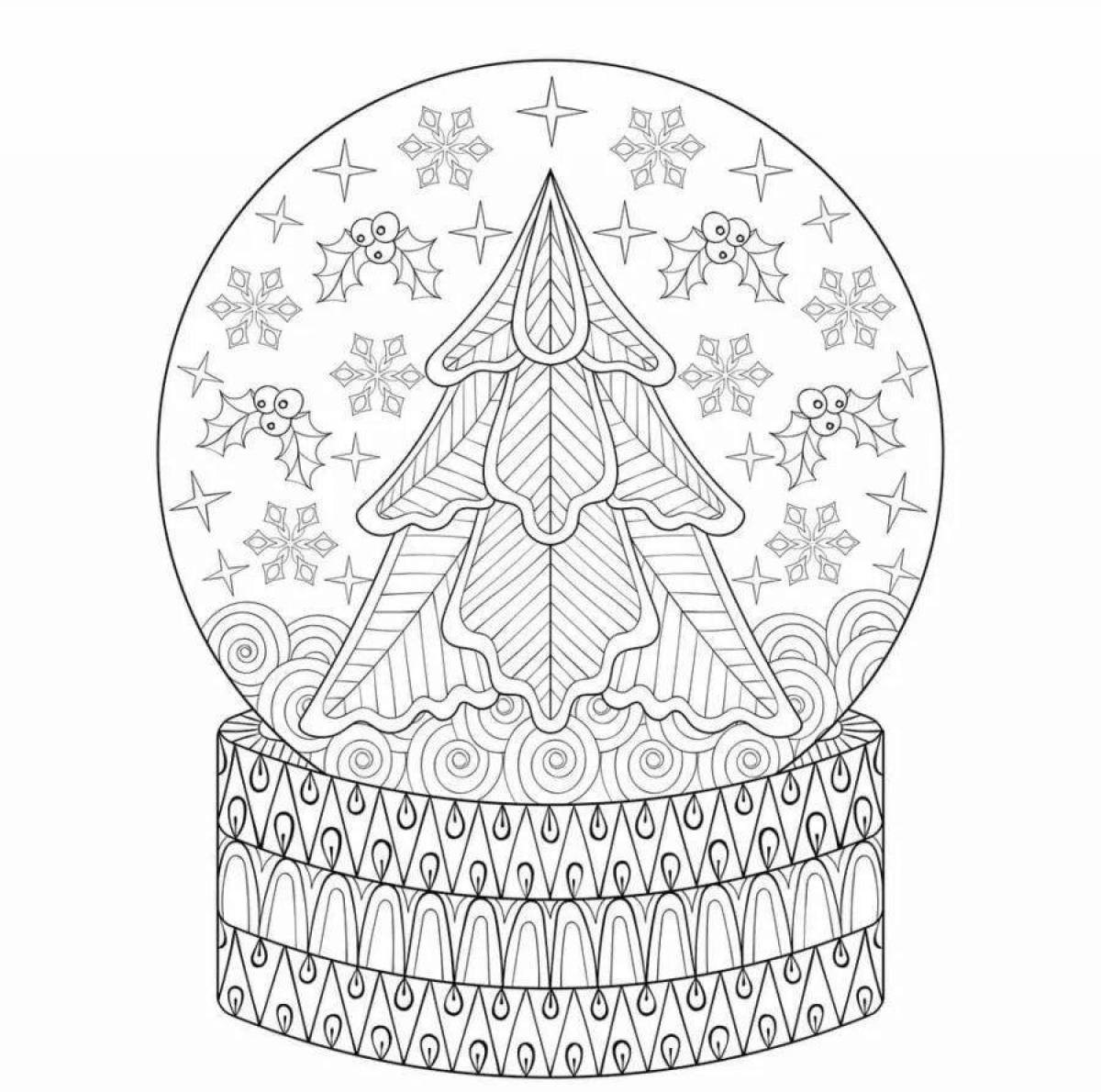 Coloring book exquisite Christmas tree toy made of glass