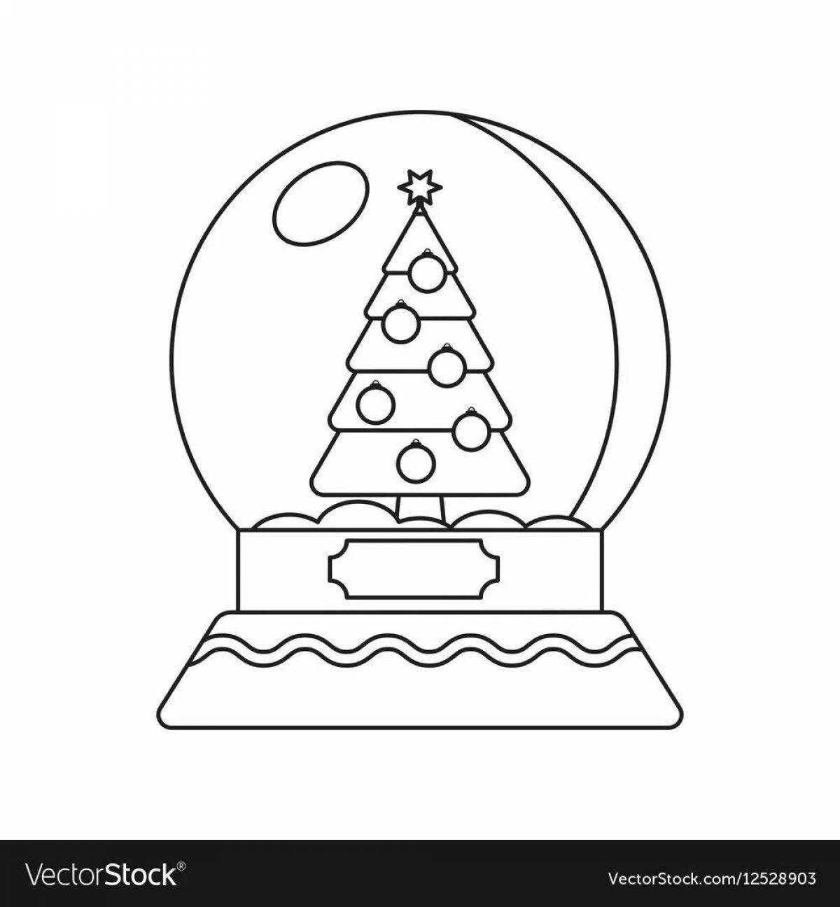 Glamourous glass Christmas ball coloring page