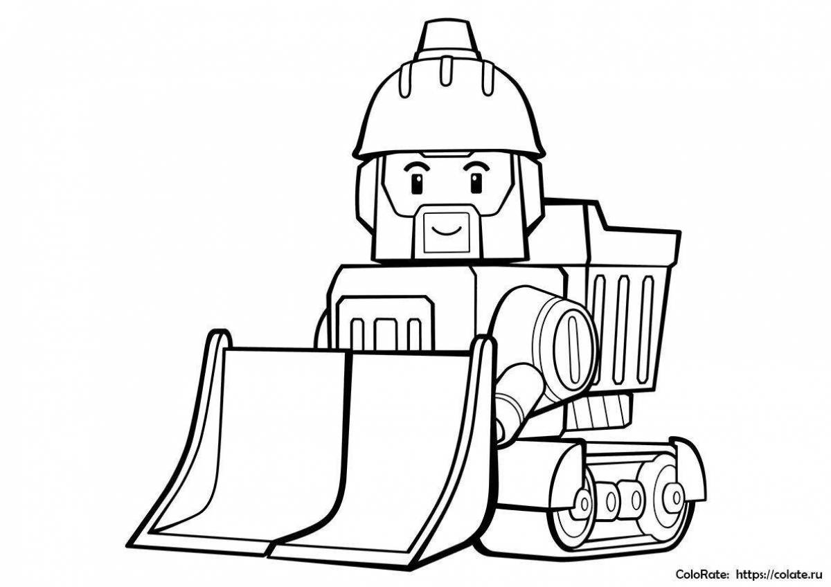 Attractive robocar poly video coloring page