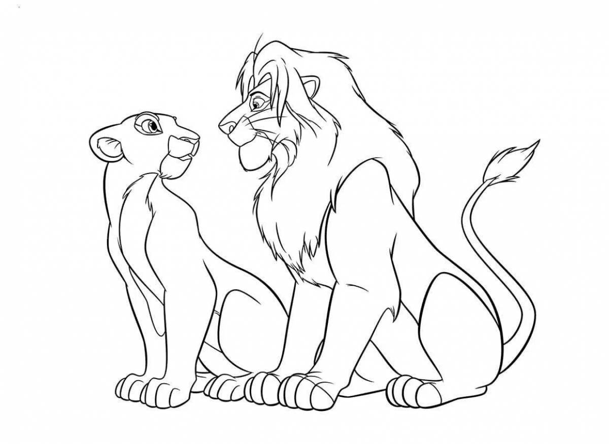 Charismatic coloring lion king nala