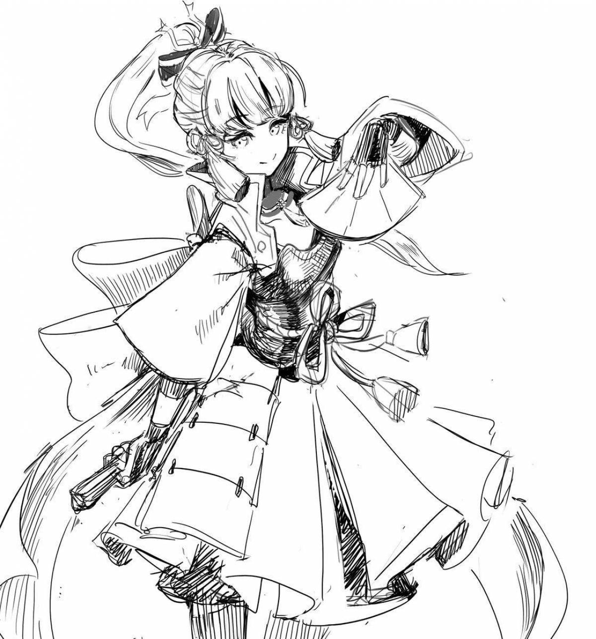 Colorful coloring genshin impact ayaka