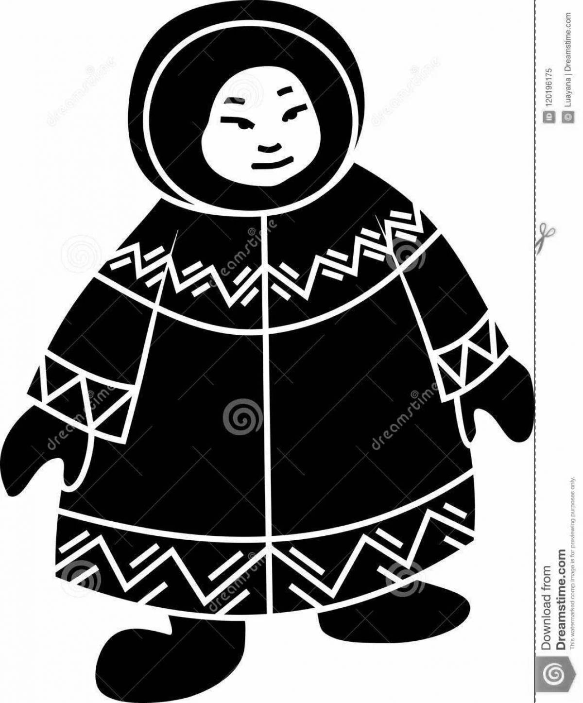 Coloring big Chukchi national costume