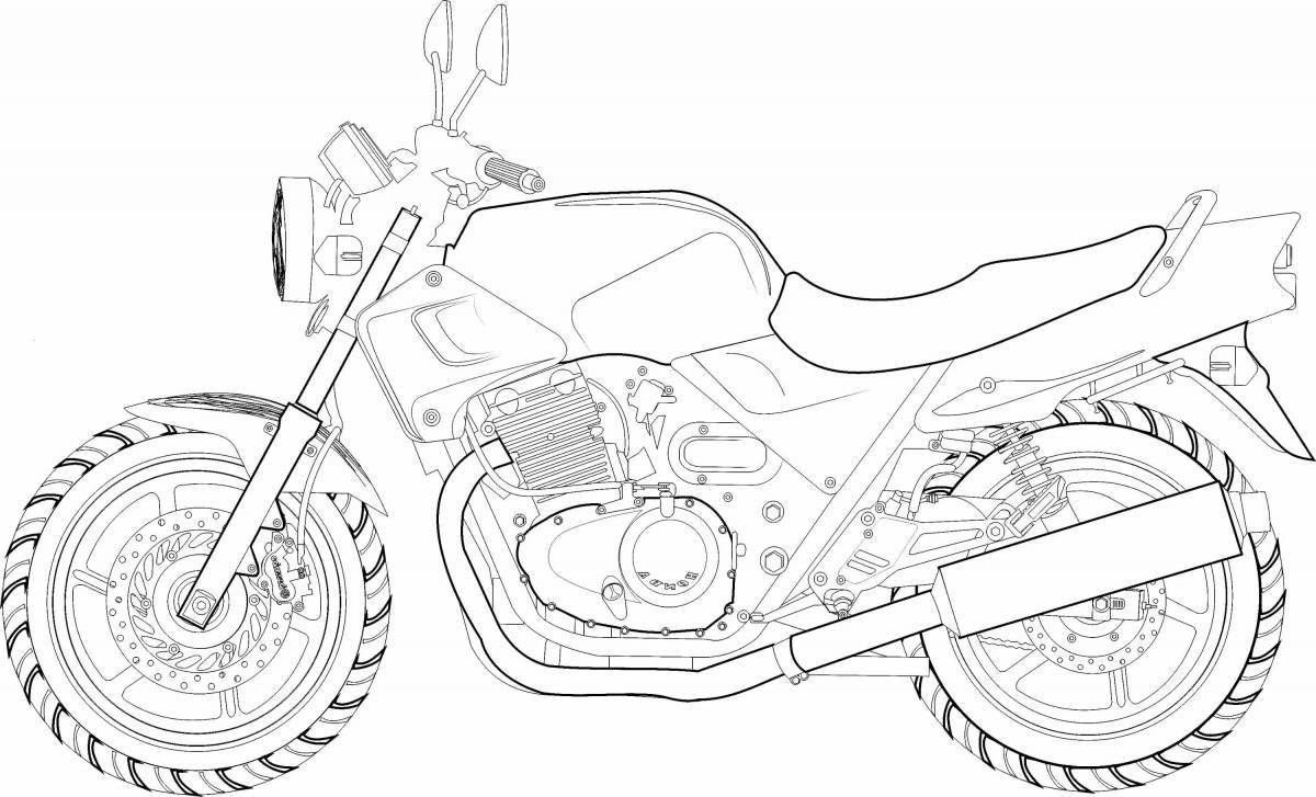 Colorful hot wheels motorcycle coloring page