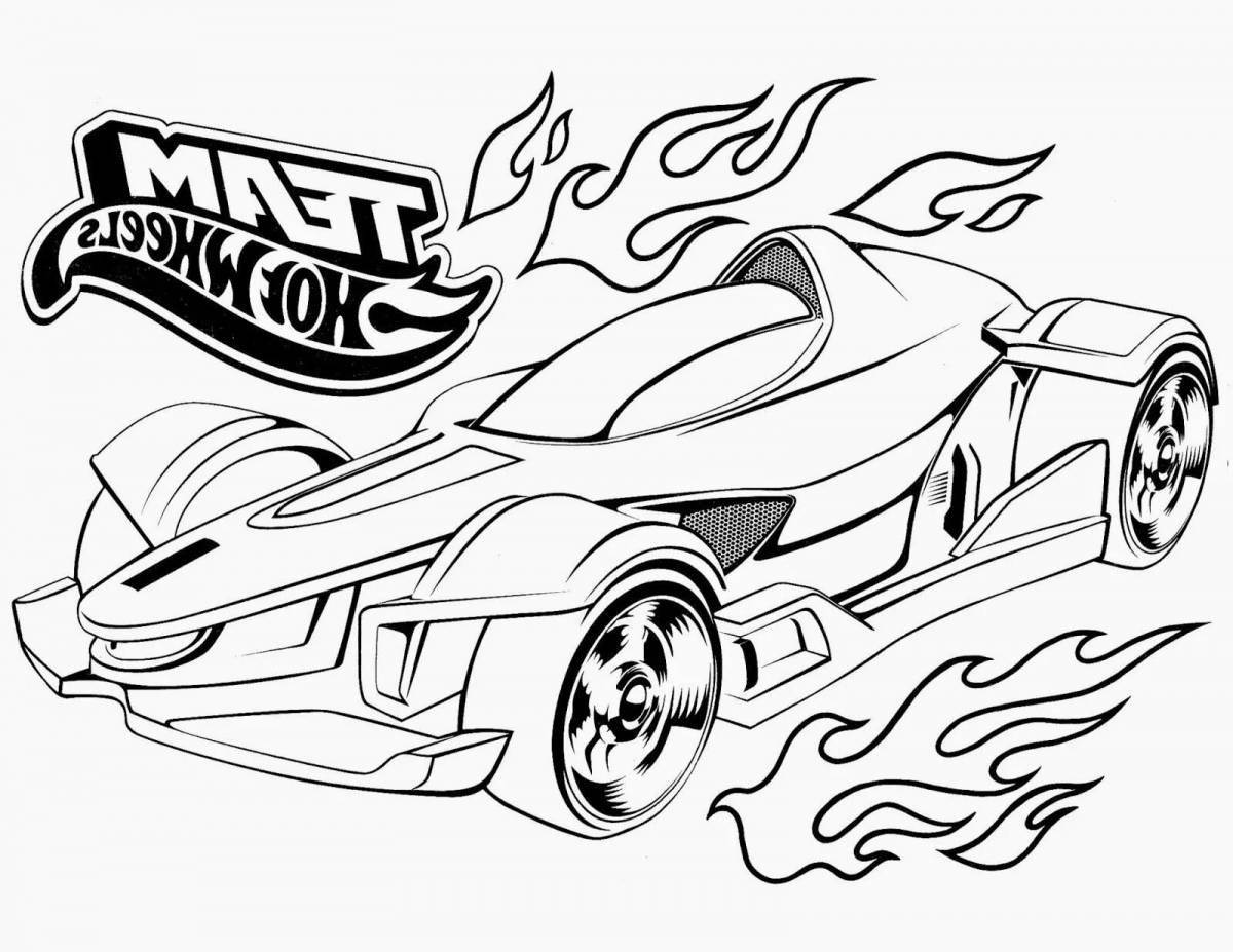 Bold hot wheels coloring page