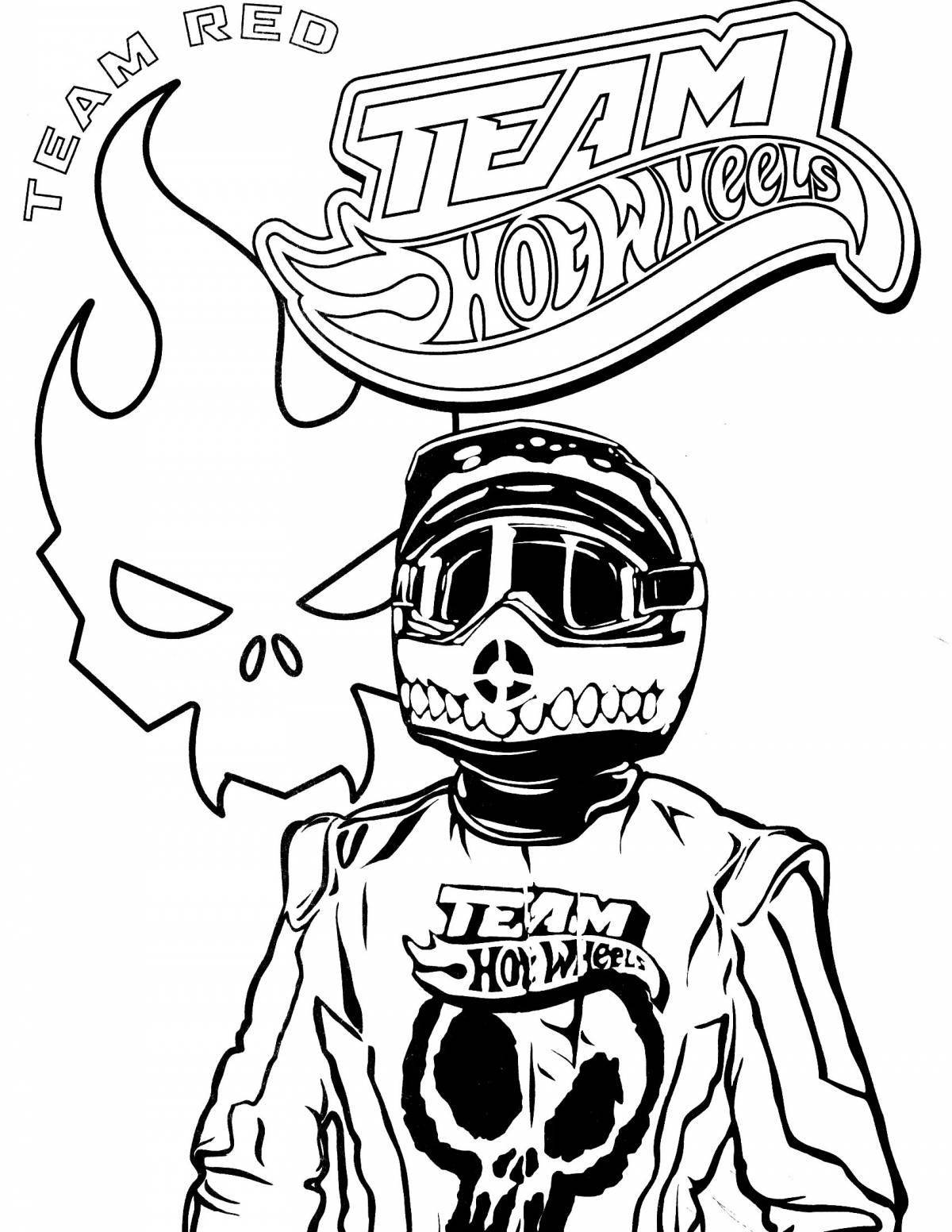 Hot wheels motorcycle coloring page