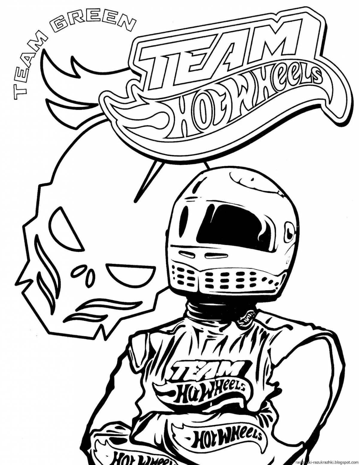 Dazzling hot wheels motorcycle coloring page