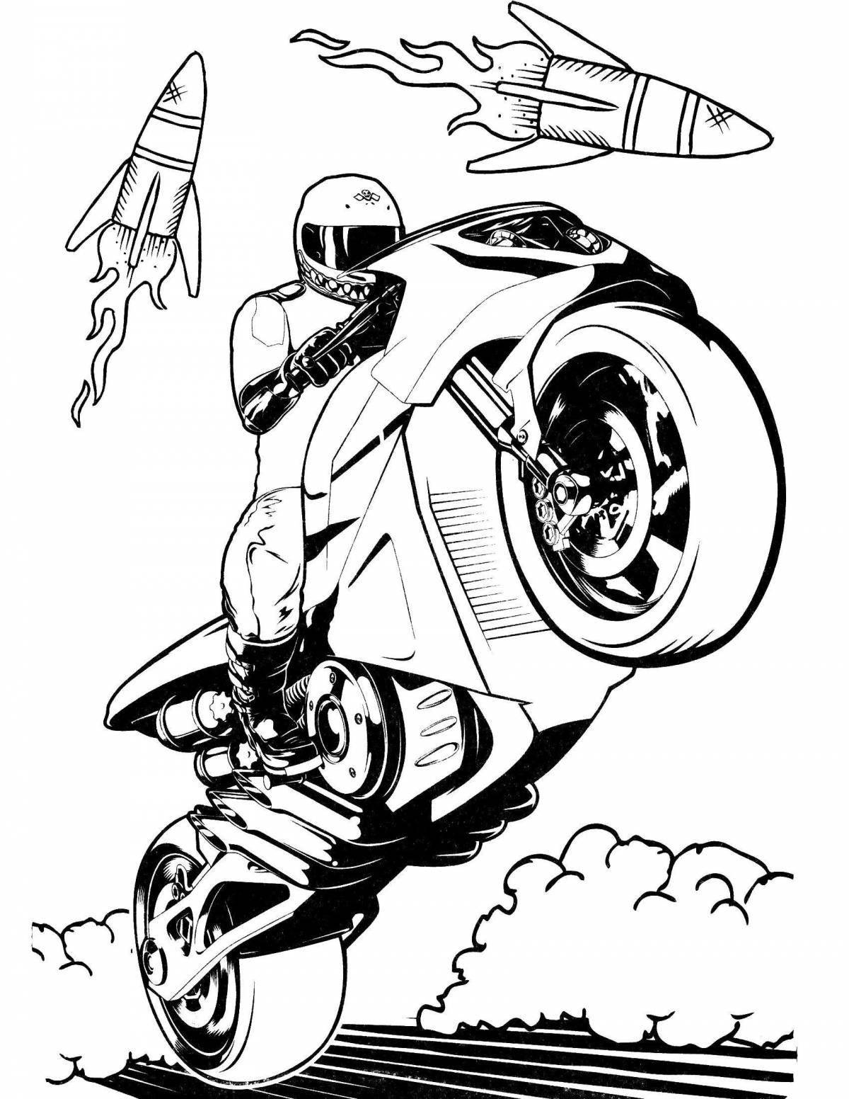 Playful hot wheels coloring page