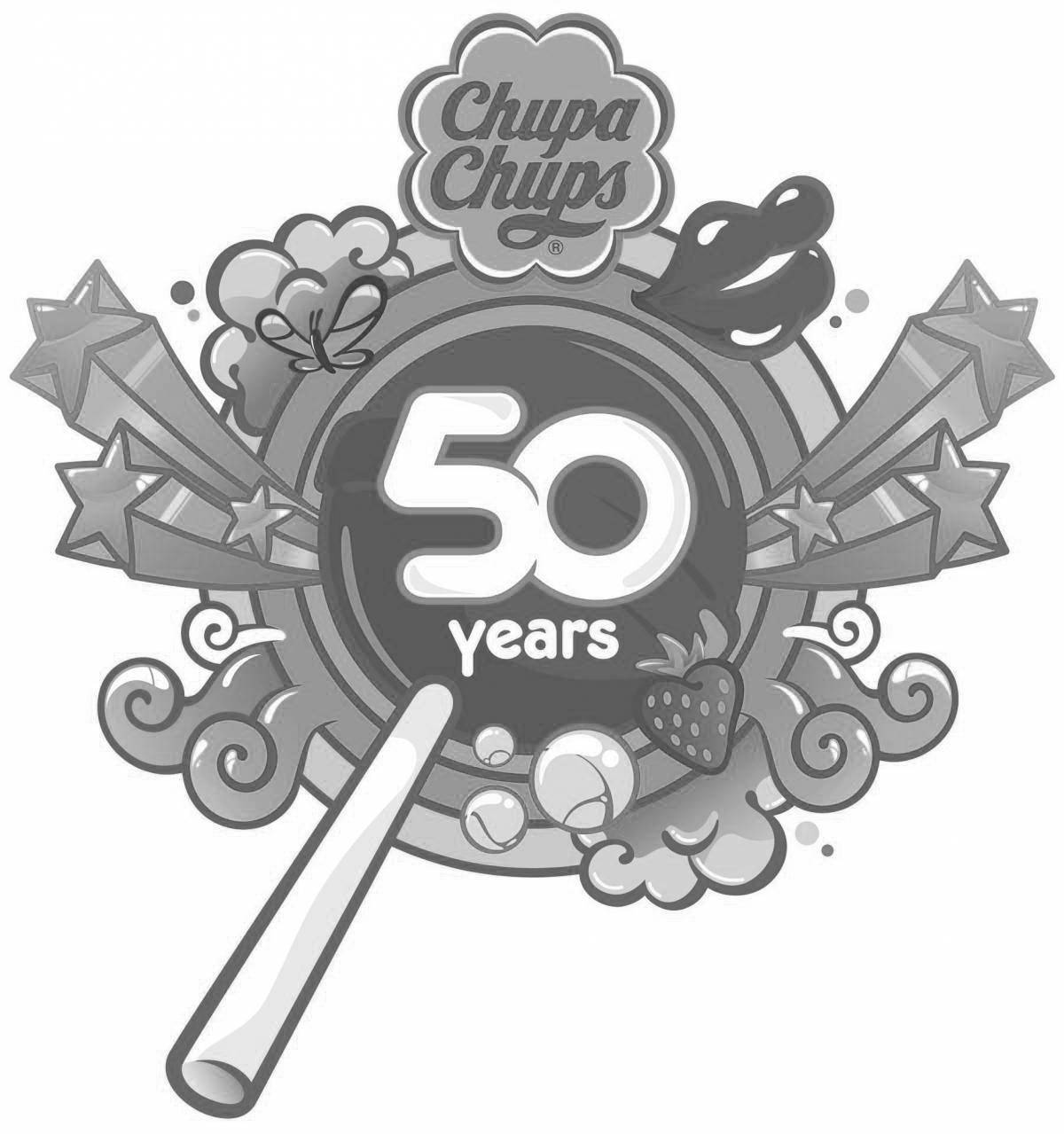 Яркая раскраска логотипа chupa chups