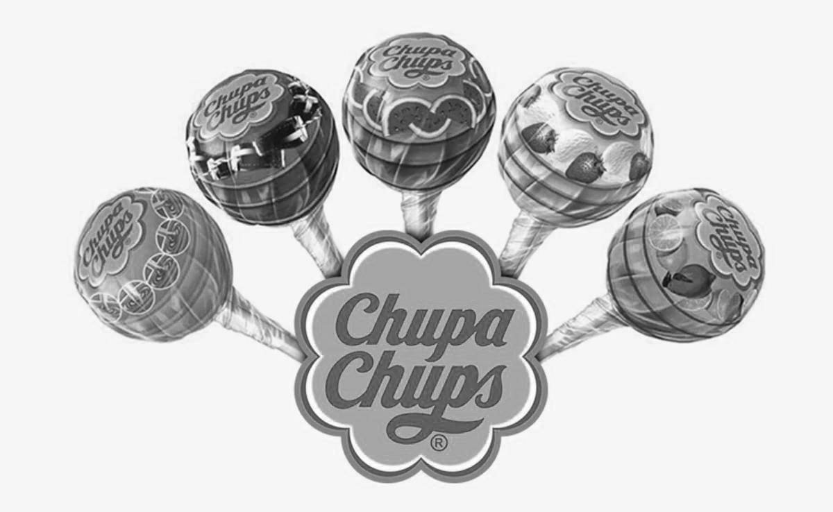 Привлекательный логотип chupa chups раскраска