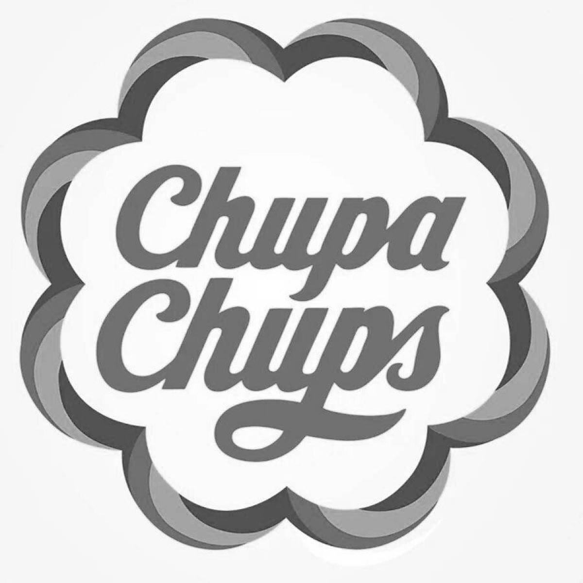 Dazzling chupa chups logo coloring page