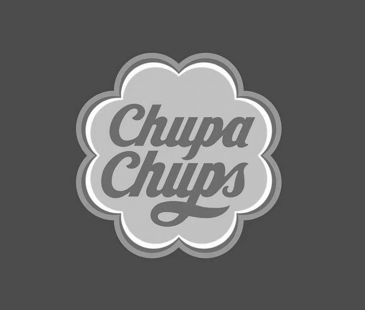 Анимированная страница раскраски логотипа chupa chups