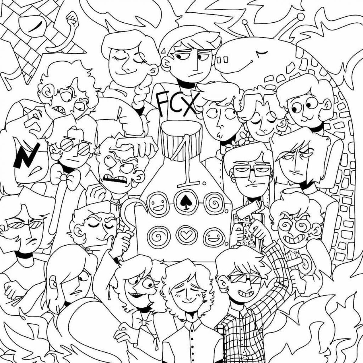 Coloring dynamic mafia 13 cards