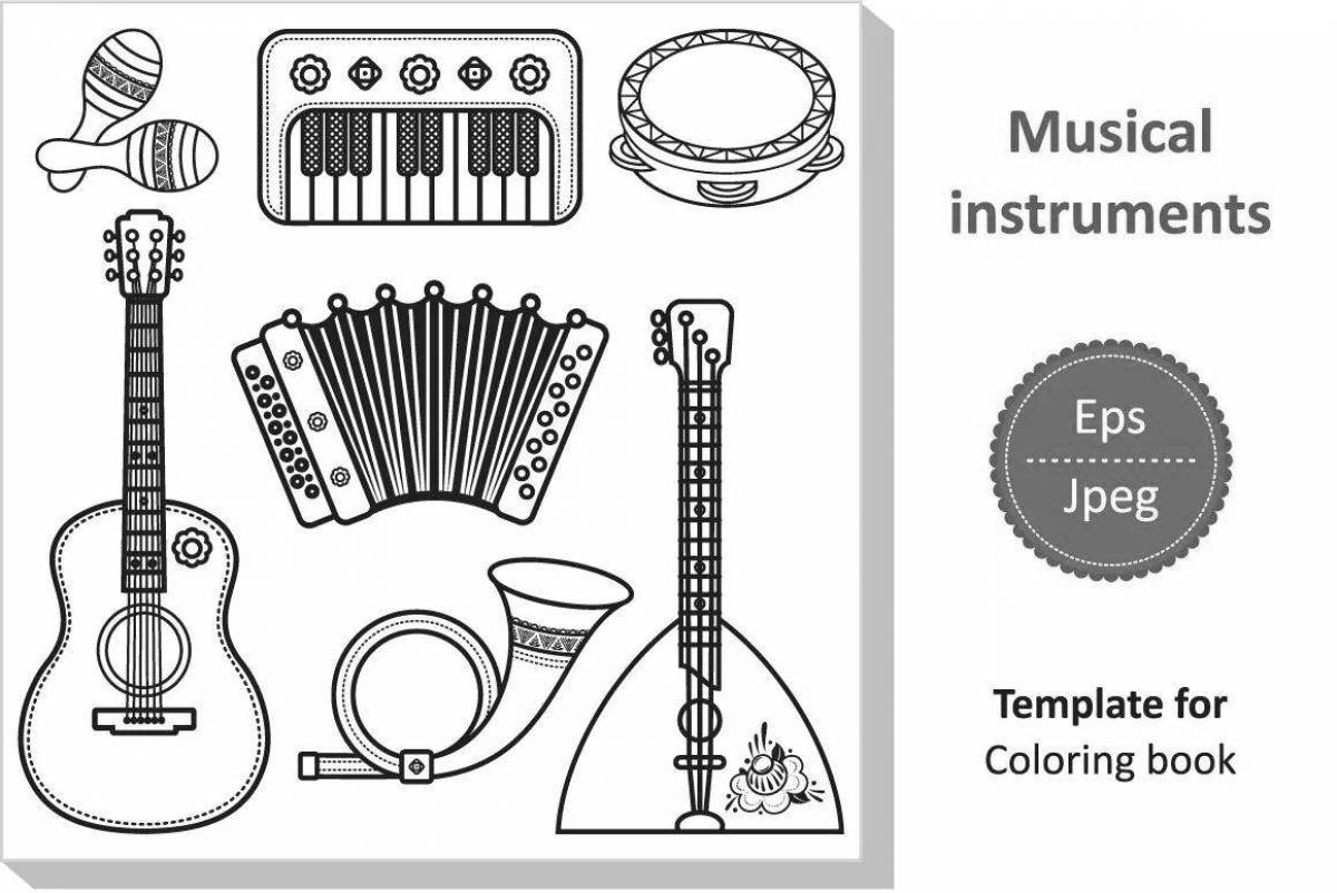 Румба раскраска детские музыкальные инструменты
