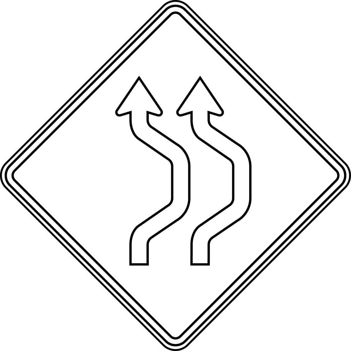 Дорожные знаки треугольные раскраска