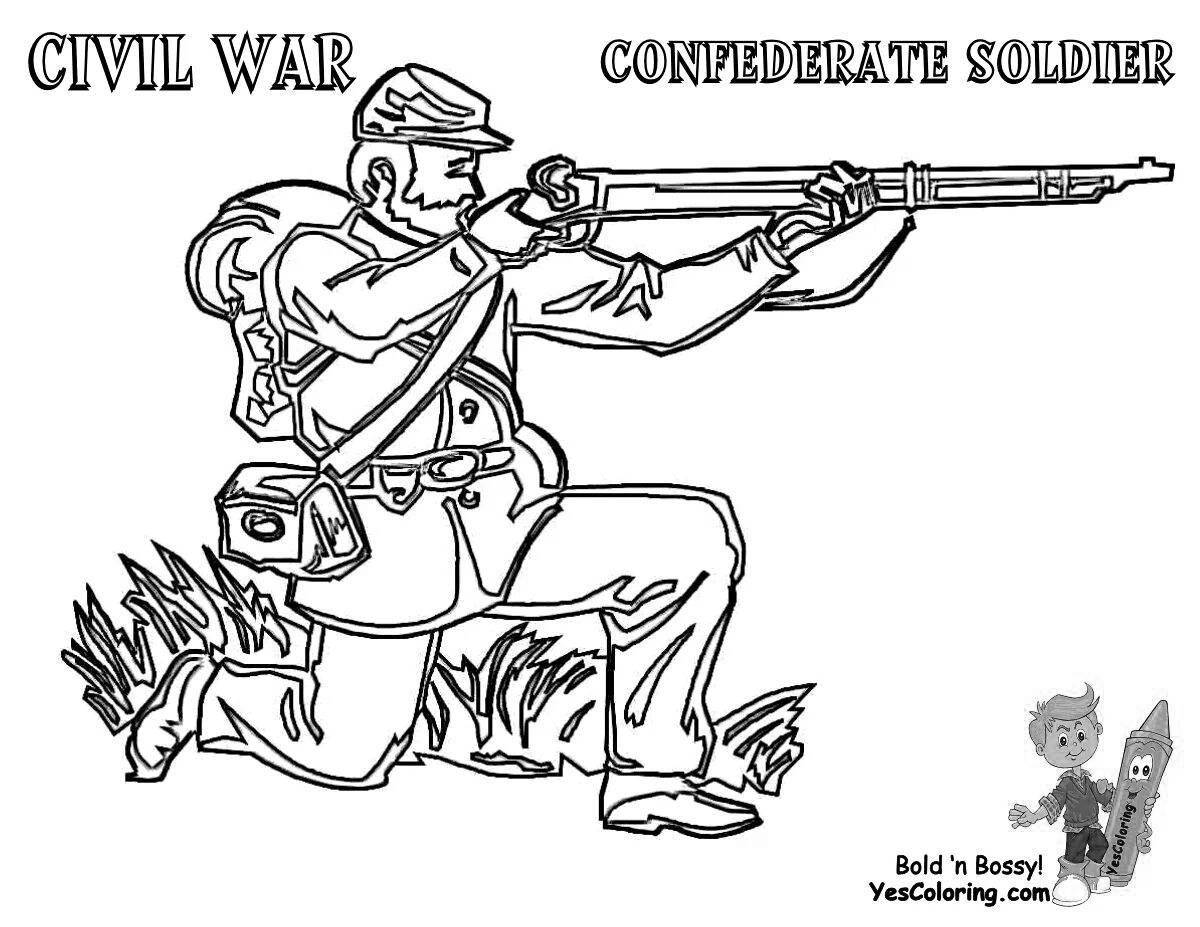 Decisive troops in war coloring page