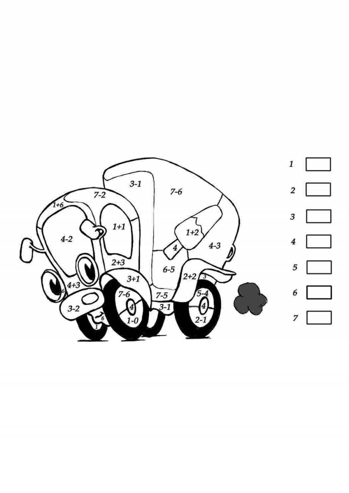 Fine car coloring page