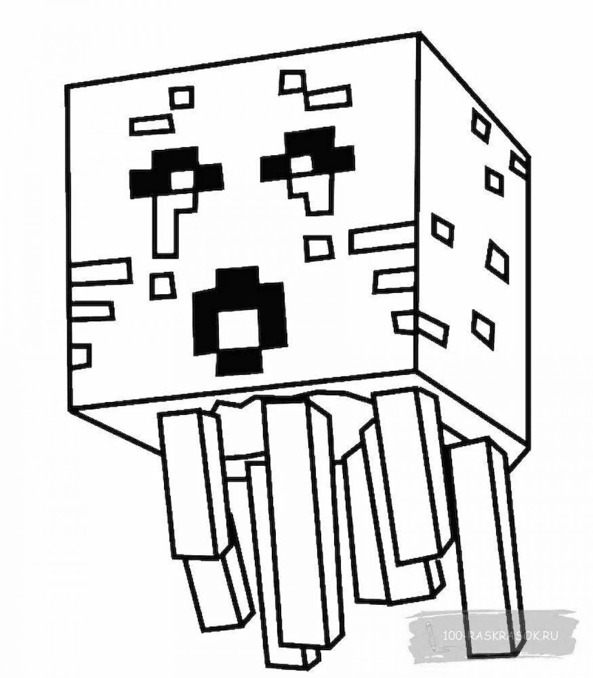 Playful minecraft sloth coloring